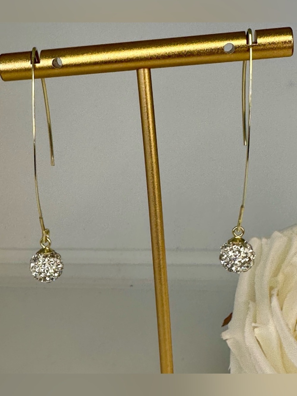 Gold-Plated Sterling Silver Crystal Pavé Threader Earrings – Giani Bernini